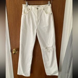 Reformation Cowboy High Rise Straight Jeans in White